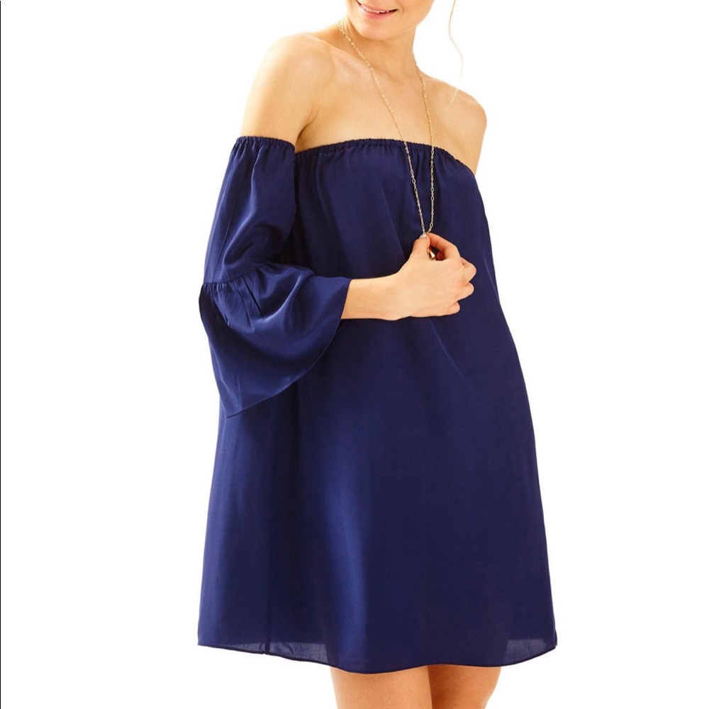 Lilly Pulitzer Sanilla Silk Dress True Navy